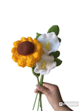 Three Crochet Sunflowers