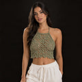Sage Blossom Crochet Top